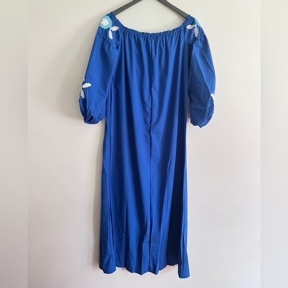 Misslook Blue Embroidery Aztec Long Cover Up - Picture 3 of 7